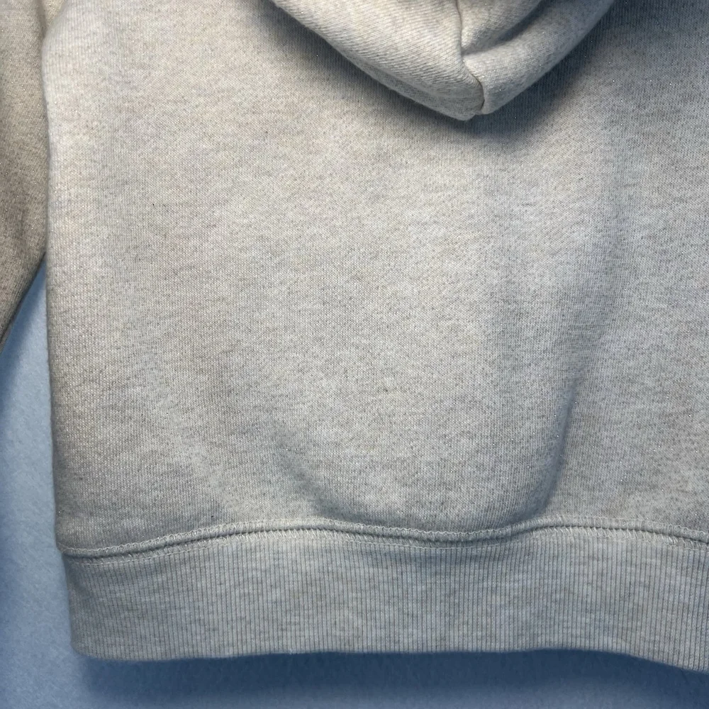 OshKosh B'gosh Girls Full Zip Hoodie Cream Glitter Toddler Size 3T Sweatshirt